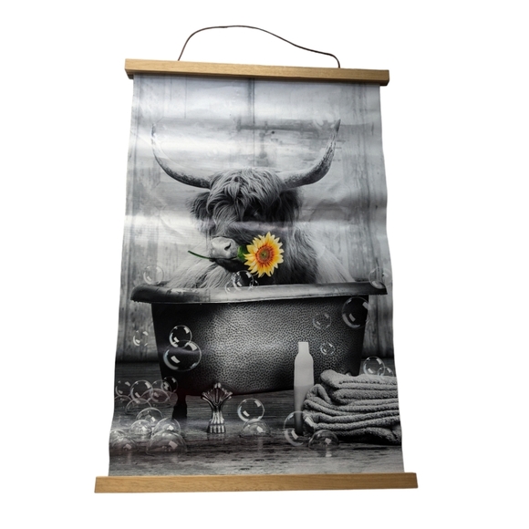 Wall Art- Cow in Bathtub. Black and White. - Picture 2 of 9